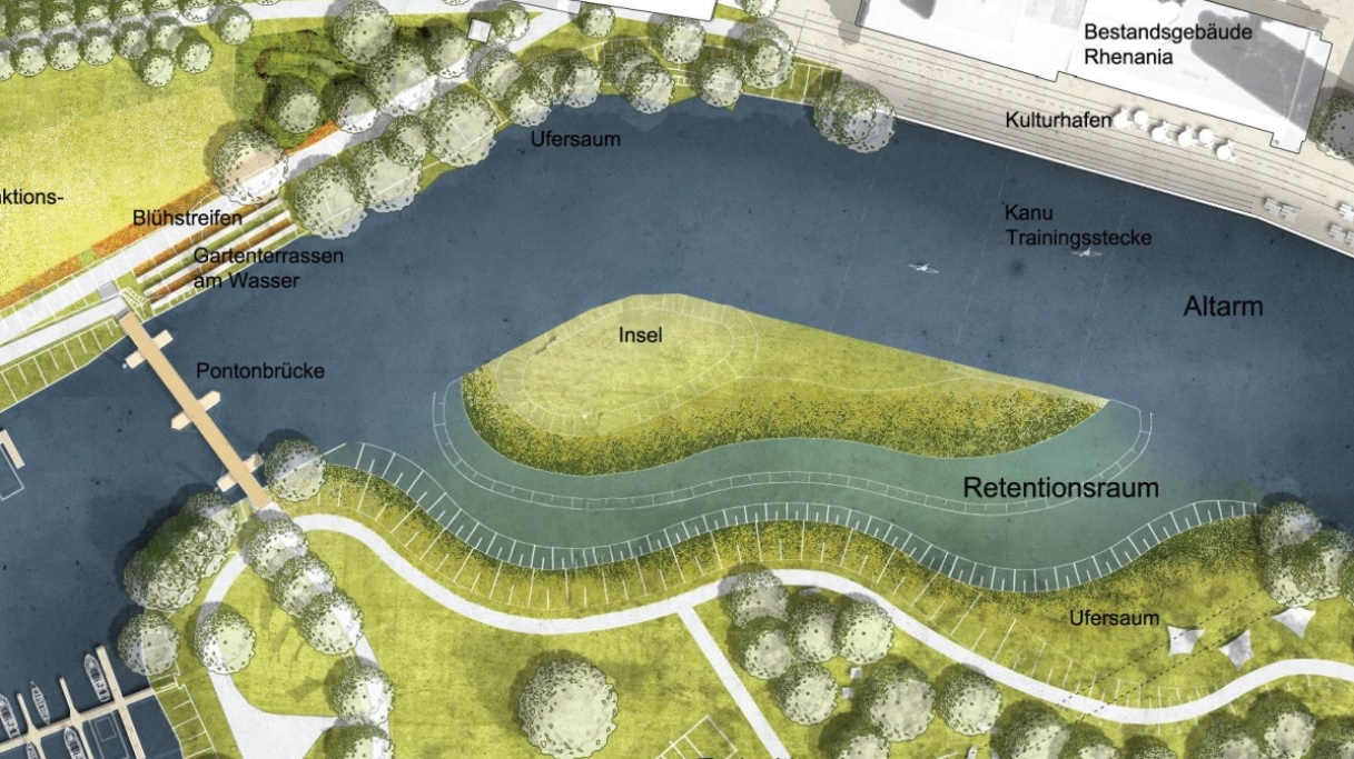 ISEK Osthafen: Planungsansicht zum Hafenbecken