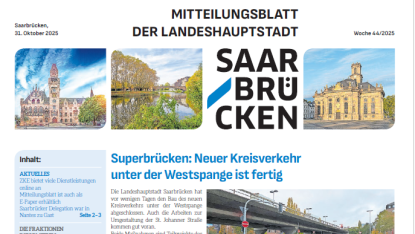 Mitteilungsblatt der Landeshauptstadt (31.Oktober) Erste Seite des Mitteilugsblatts mit Texten und Bildern